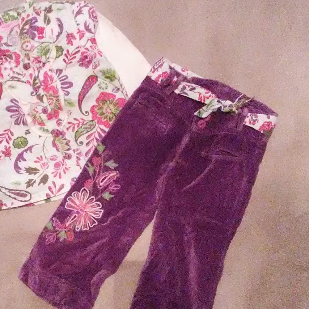 2 piece set girls size 2 long sleeve  with pant